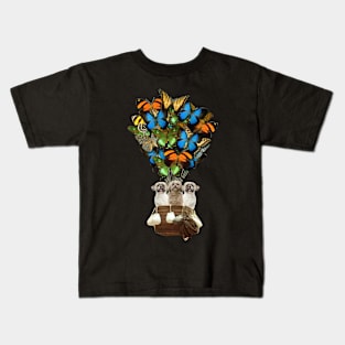 Shih Tzu Dog Butterfly Hot Air Balloon Kids T-Shirt